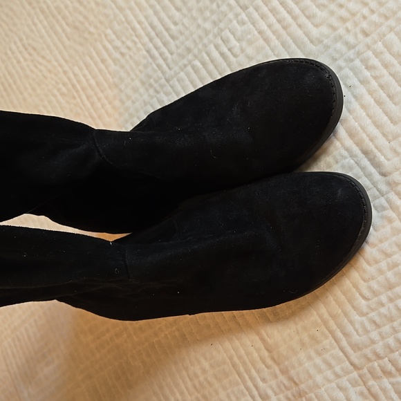No Parking Black Over the Knee Faux Suede Boots, Size 8 - Picture 3 of 11